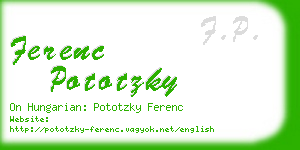 ferenc pototzky business card